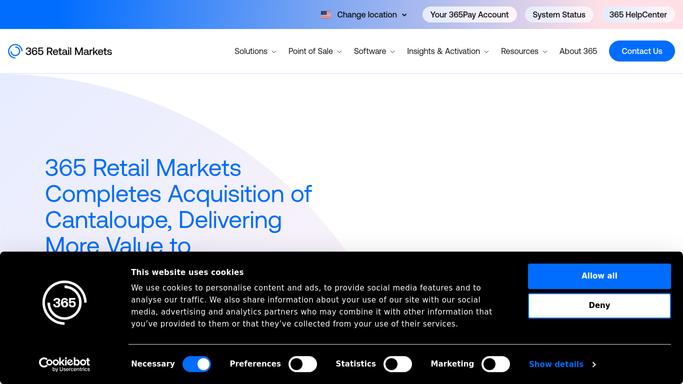 The 365retailmarkets.com homepage, the app these three jobs run in.