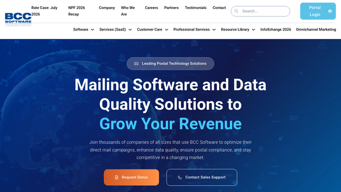 The bccsoftware.com homepage, the app these three jobs run in.
