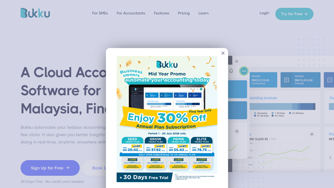 The bukku.my homepage, the app these three jobs run in.