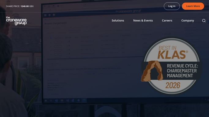 The craneware.com homepage, the app these three jobs run in.