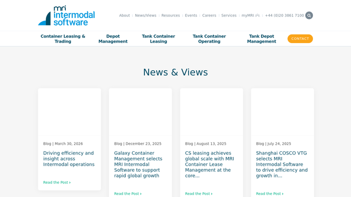 The mriintermodal.com homepage, the app these three jobs run in.