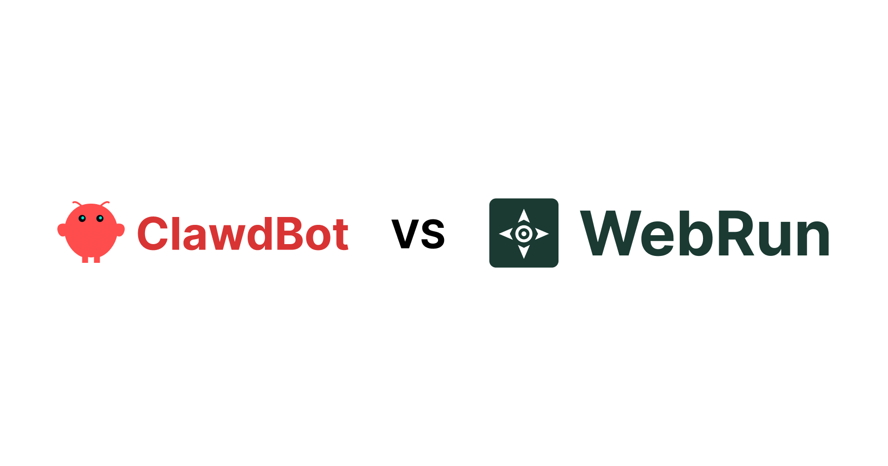 Side-by-side comparison showing Clawdbot as a personal AI assistant in messaging apps versus WebRun as cloud browser automation infrastructure for developers